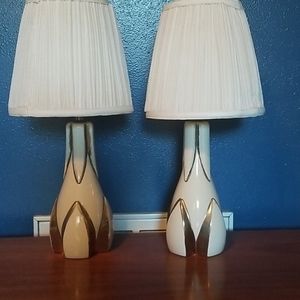 Pair of mid century dresser lamps.